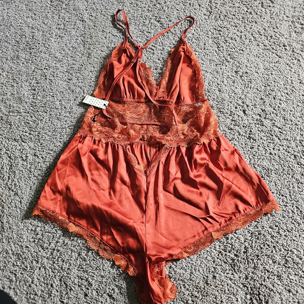 Forever 21 satin lingeire romper sienna small - Picture 4 of 7